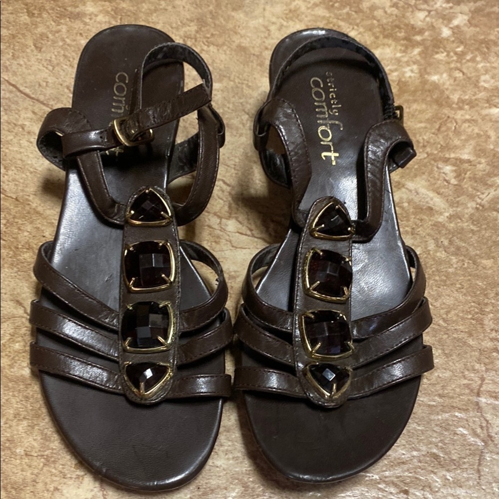 Women's Brown Sandals Summer Office Casual Strappy Fall